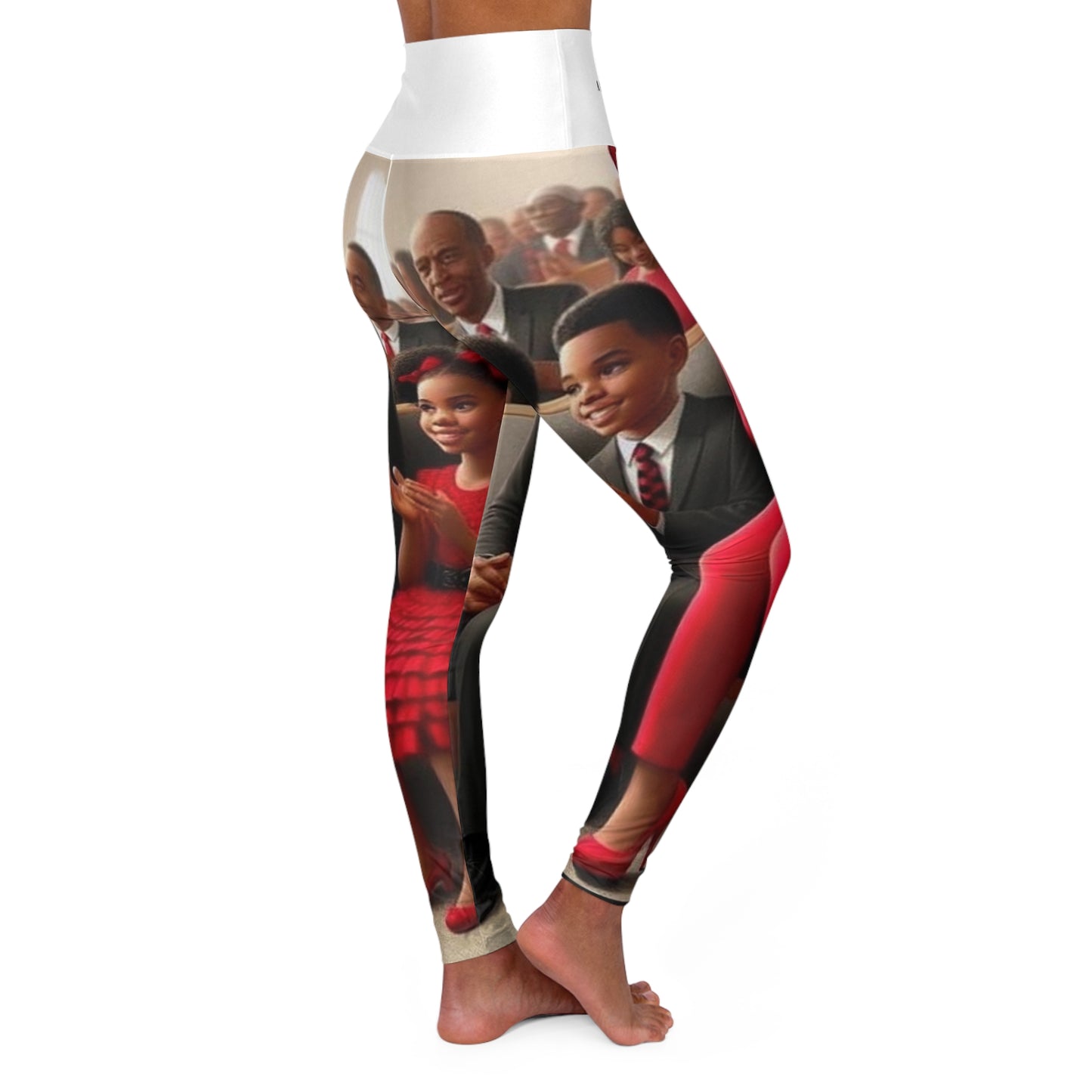 Yoga Leggings - A Family that Prays Together Design