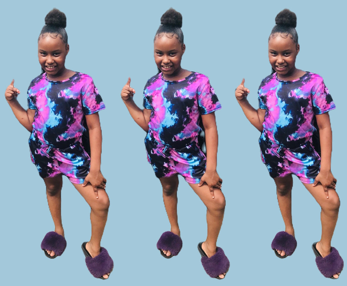Purple tie dye Set
