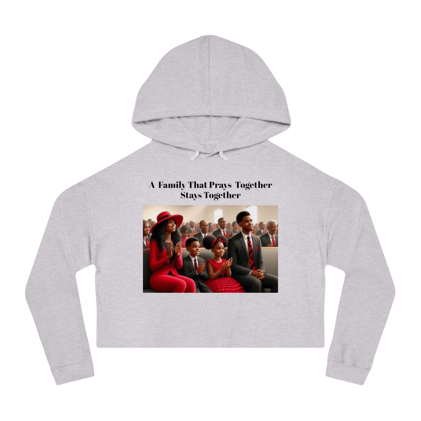 “Pray together” Women’s Cropped Hooded Sweatshirt