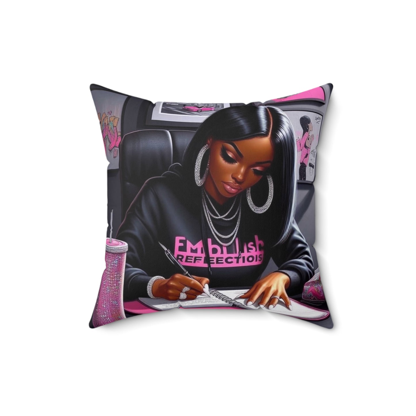 You the shit girl! Spun Polyester Square Pillow