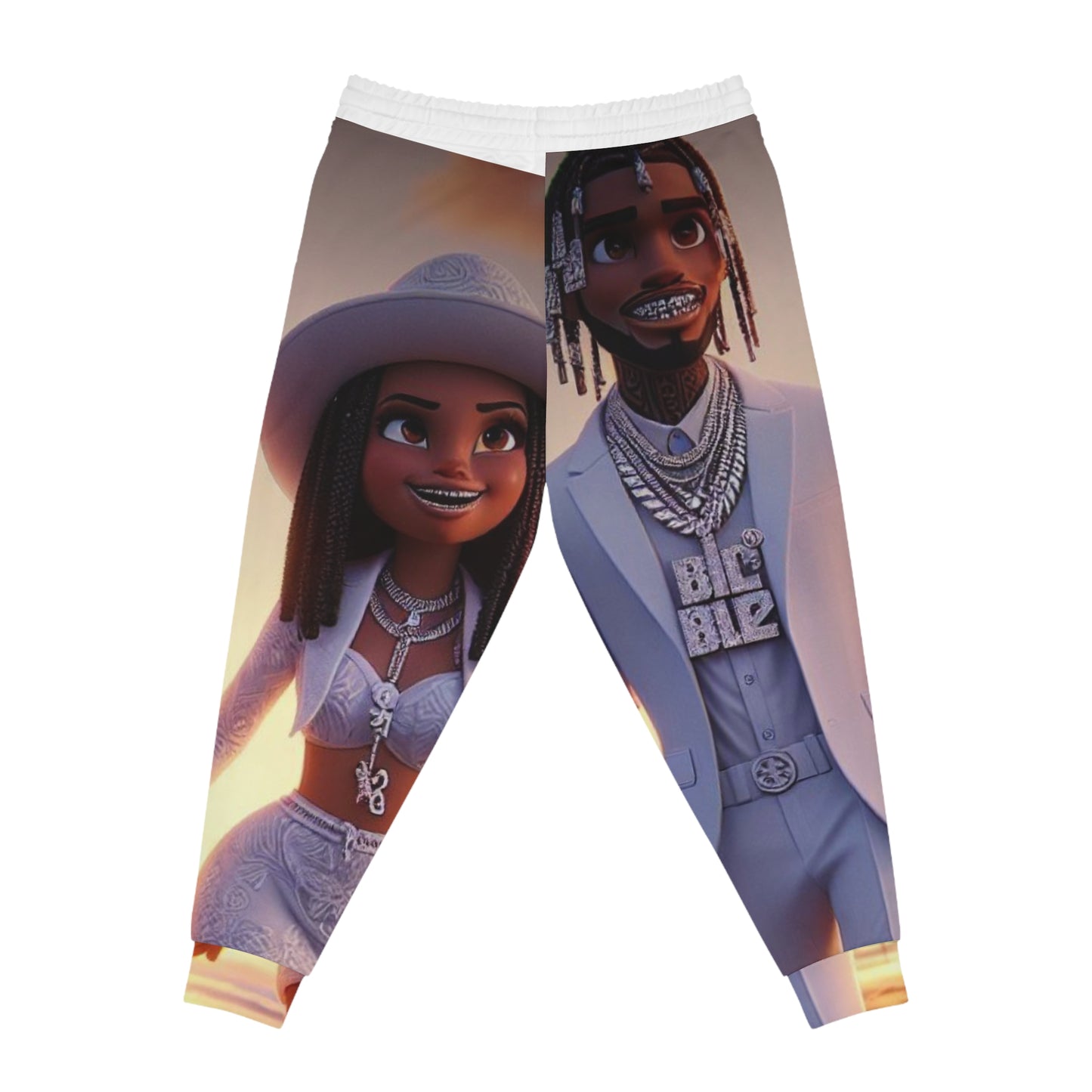 “Stay down till I come up” Athletic Joggers (AOP)