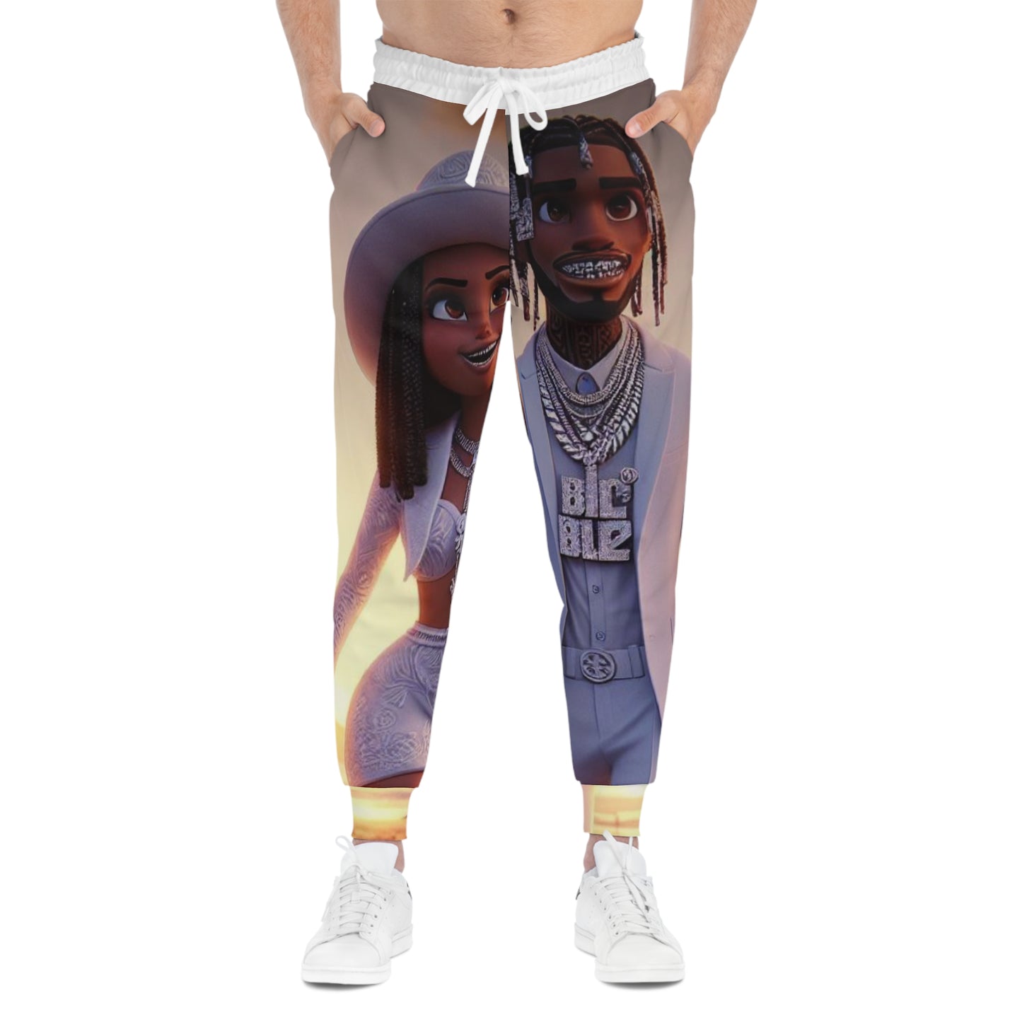 “Stay down till I come up” Athletic Joggers (AOP)