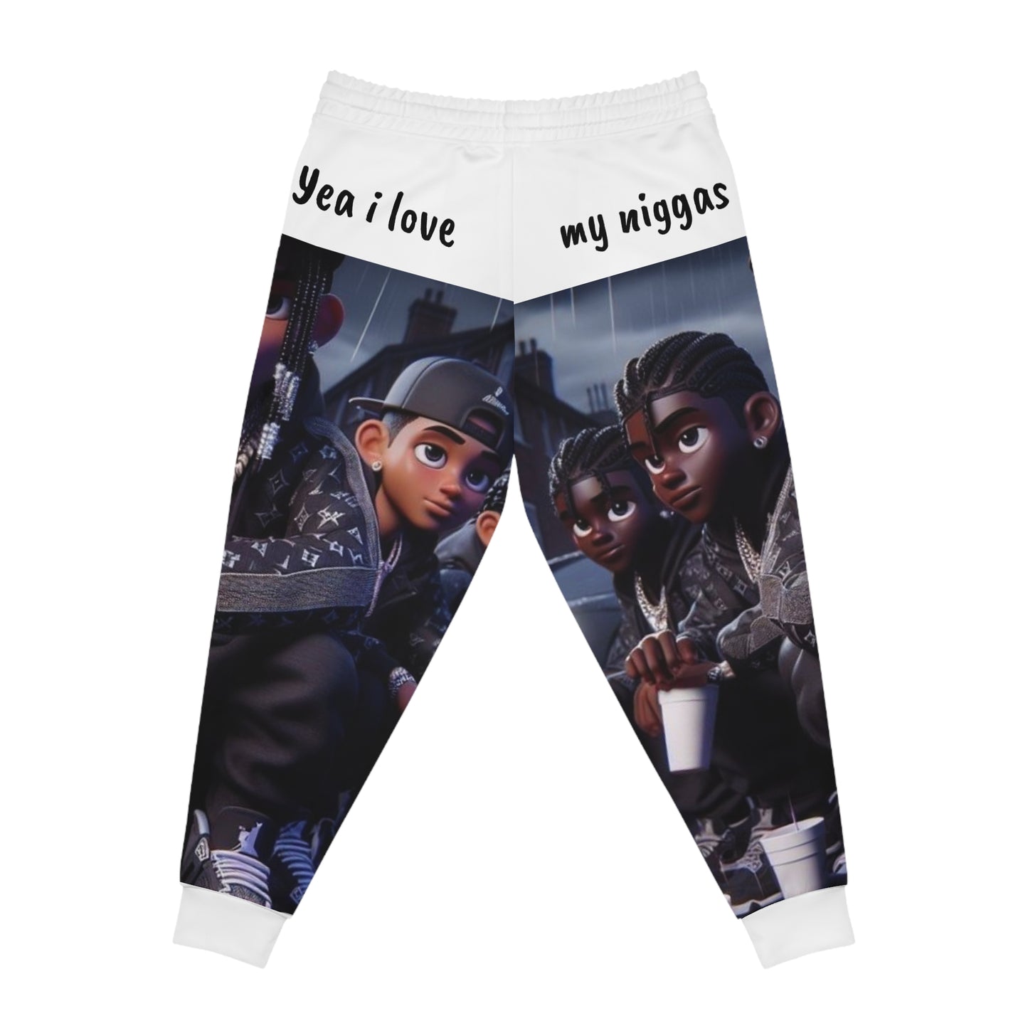 “Yea I love my niggas” Athletic Joggers (AOP)