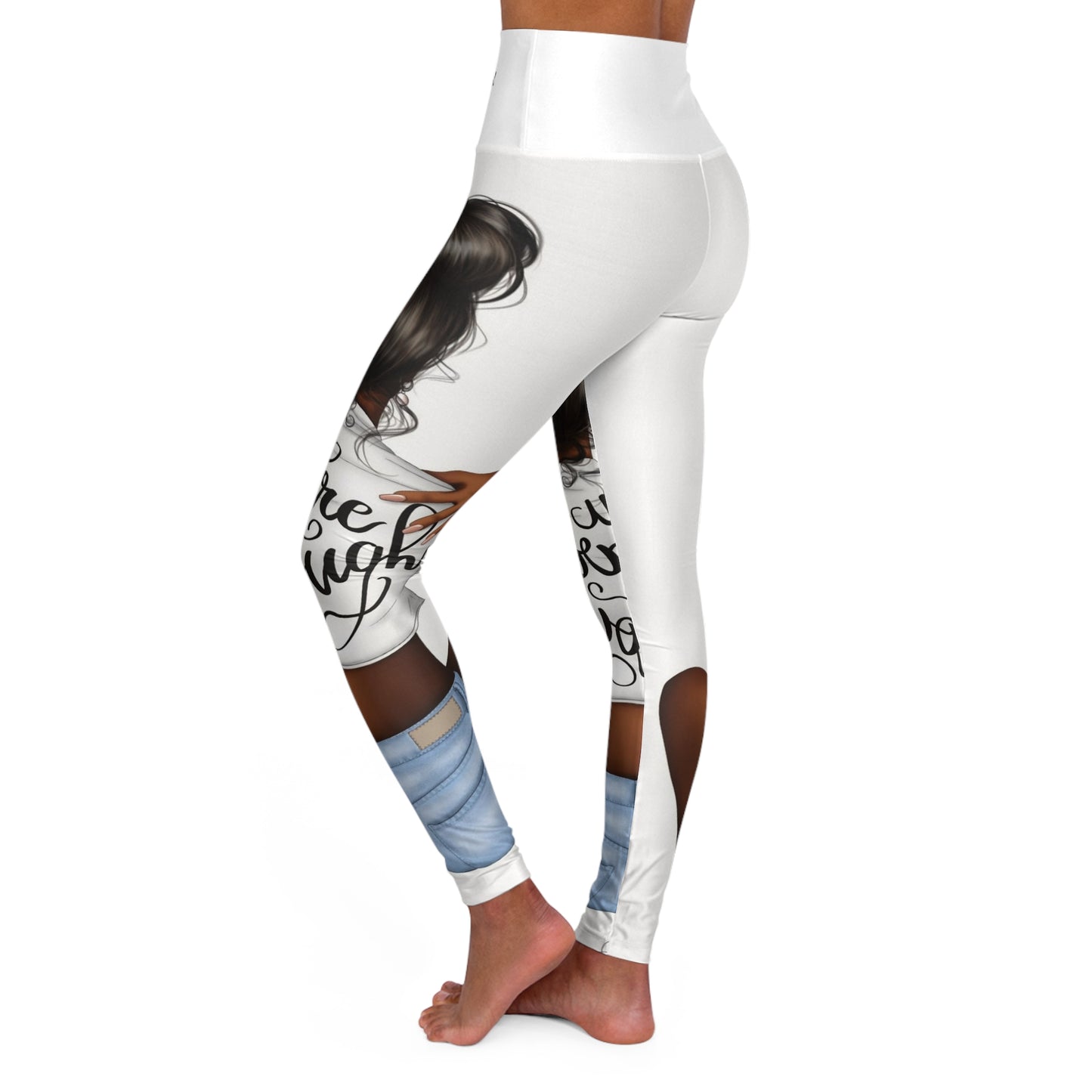 “U Are Enough Sis” High Waisted Yoga Leggings (AOP)