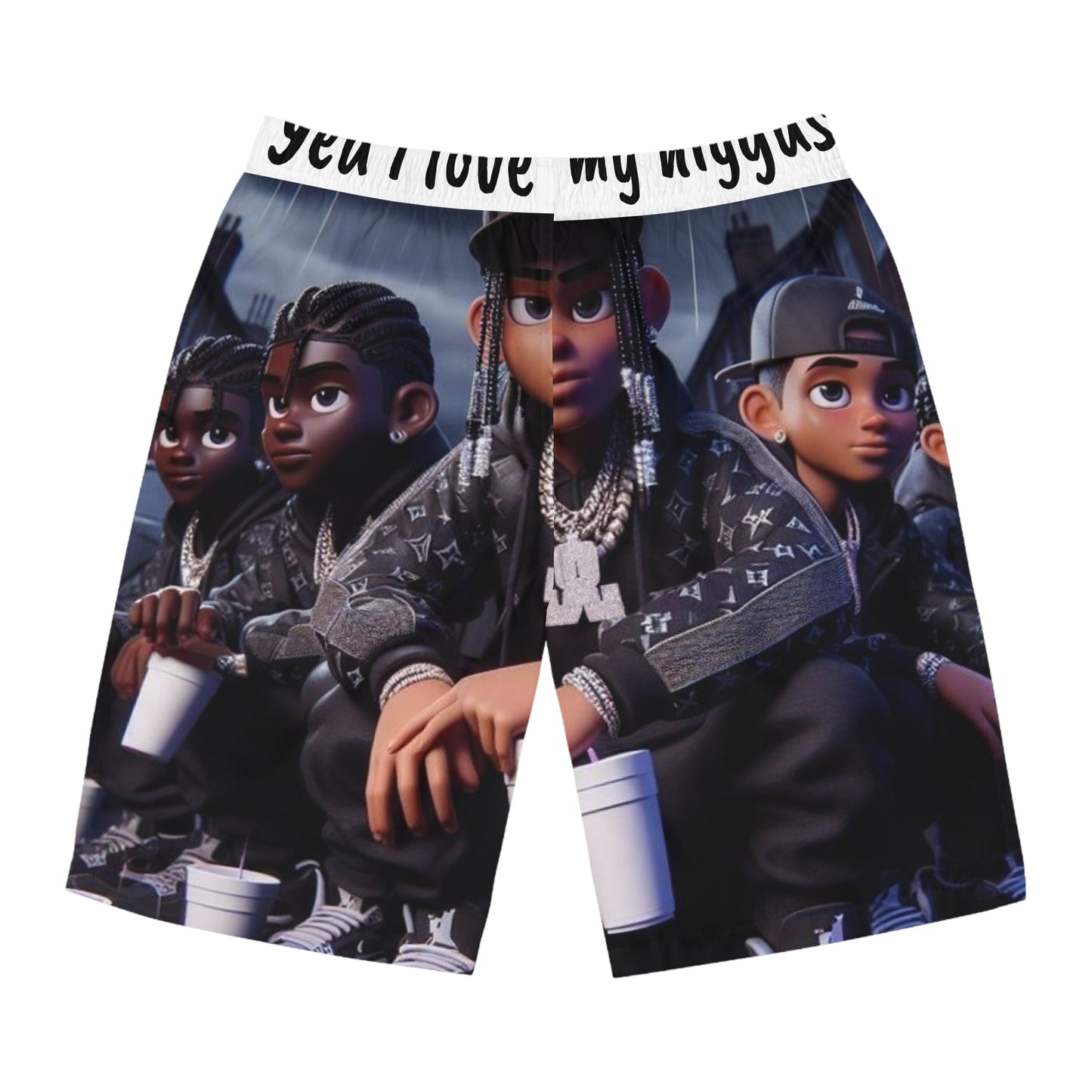 “ Yea I love my niggas” Men's Board Shorts (AOP)