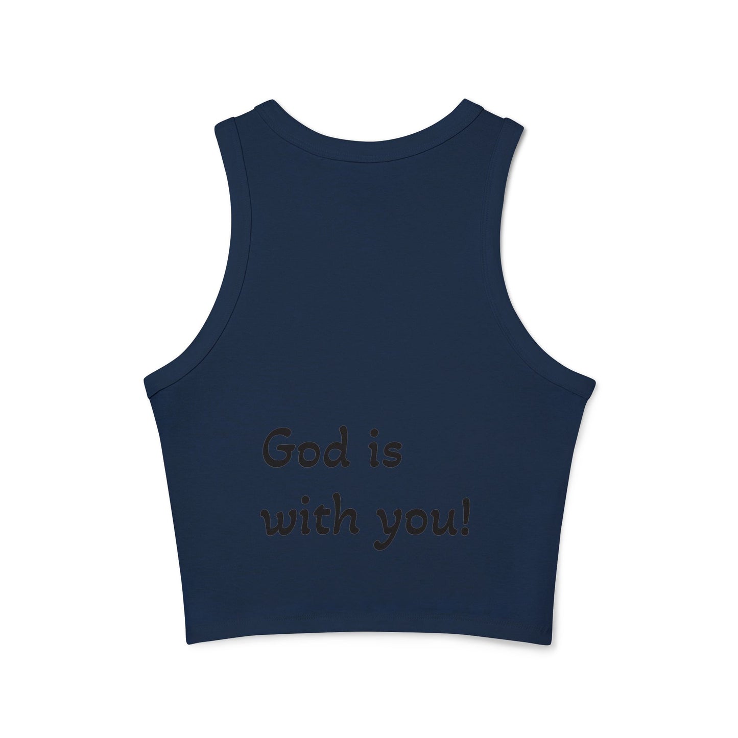 Faithful Femme Racer Tank — "Walk by Faith Not by Sight" Spiritual Crop Top