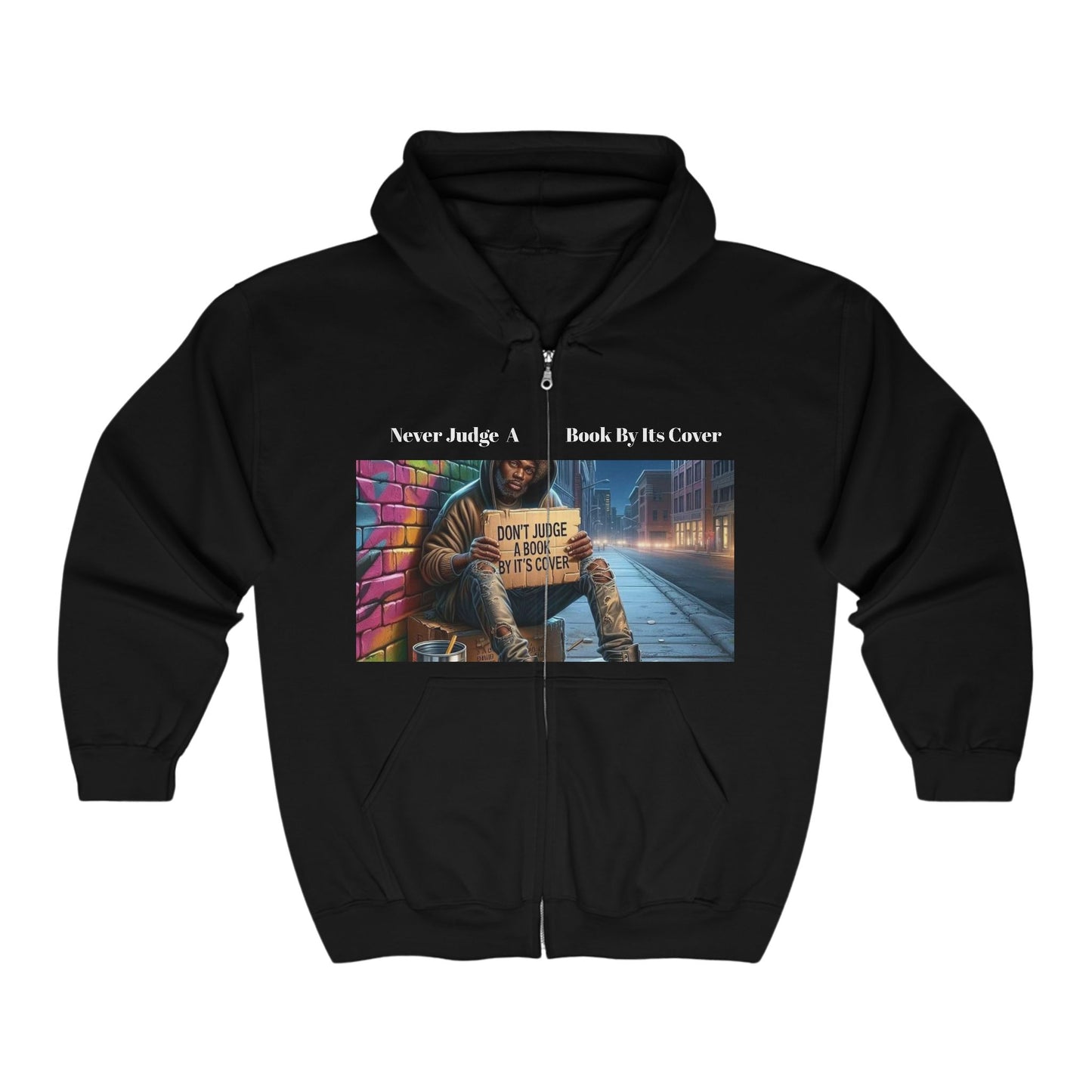 Zip Hoodie - Never Judge a Book By Its Cover