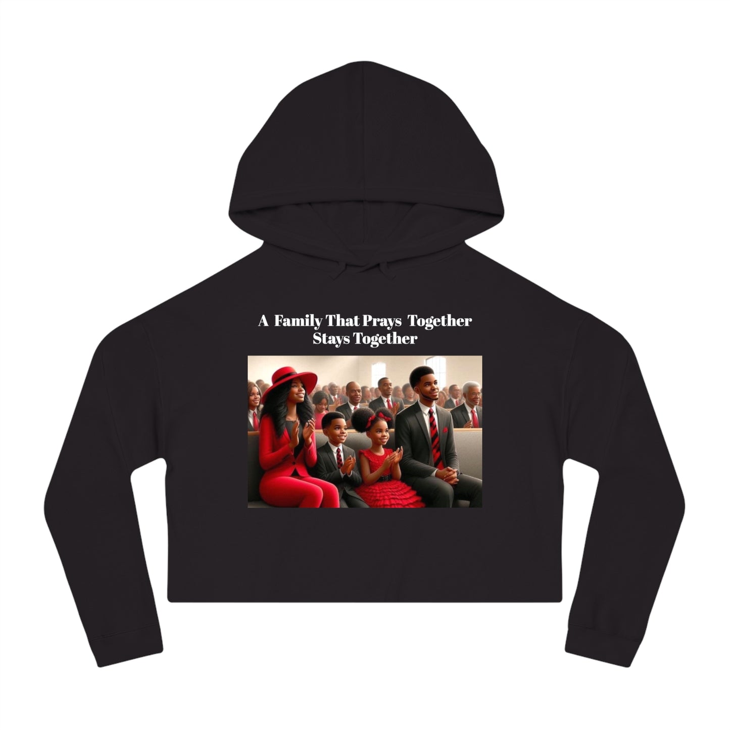 “Pray together” Women’s Cropped Hooded Sweatshirt