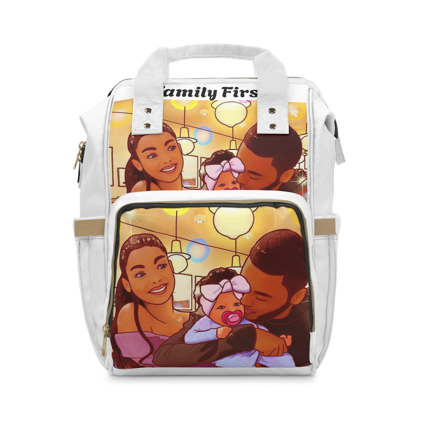 “Family First” Multifunctional Diaper Backpack