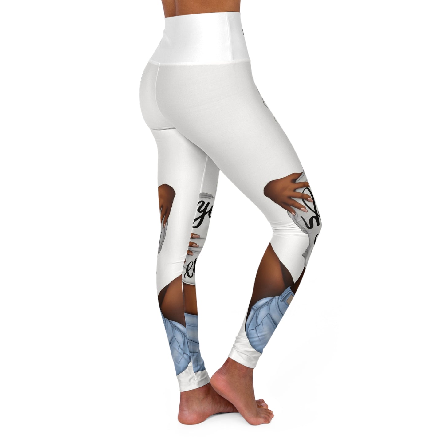 “U Are Enough Sis” High Waisted Yoga Leggings (AOP)