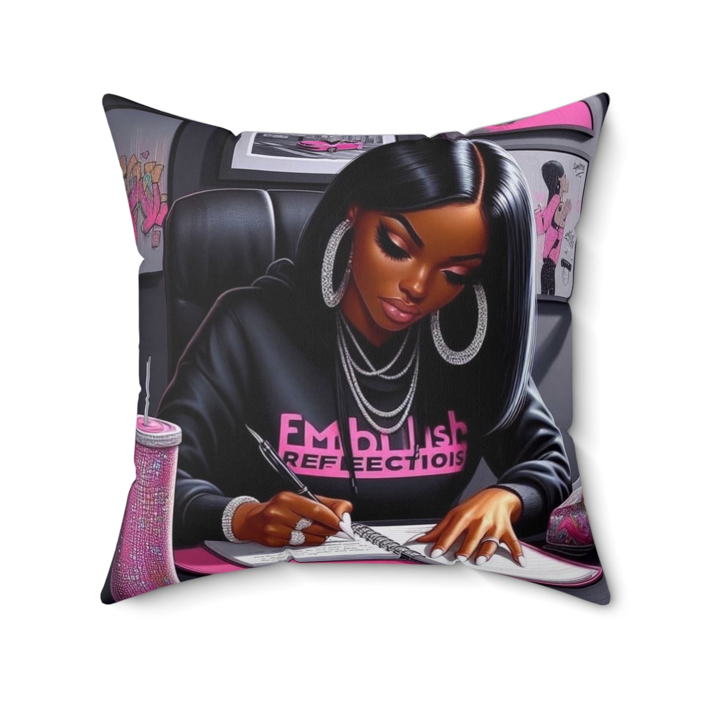 You the shit girl! Spun Polyester Square Pillow
