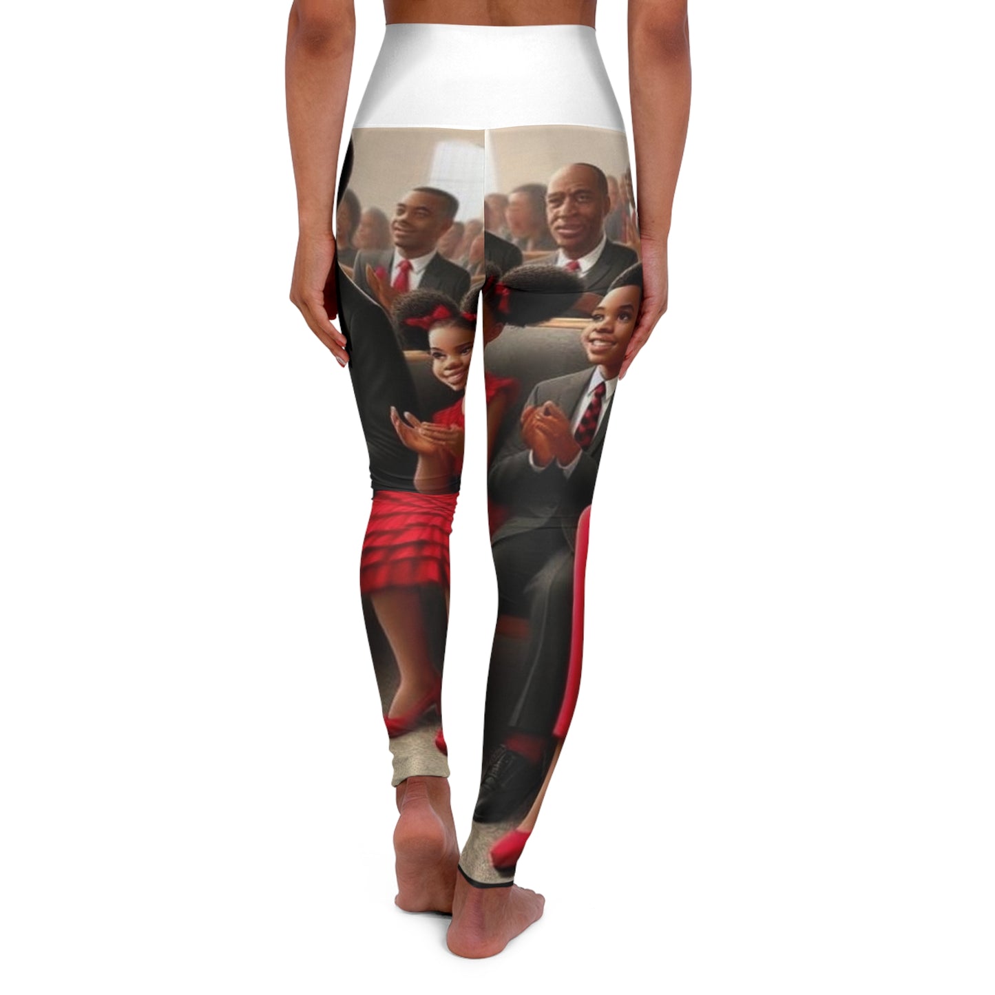 Yoga Leggings - A Family that Prays Together Design