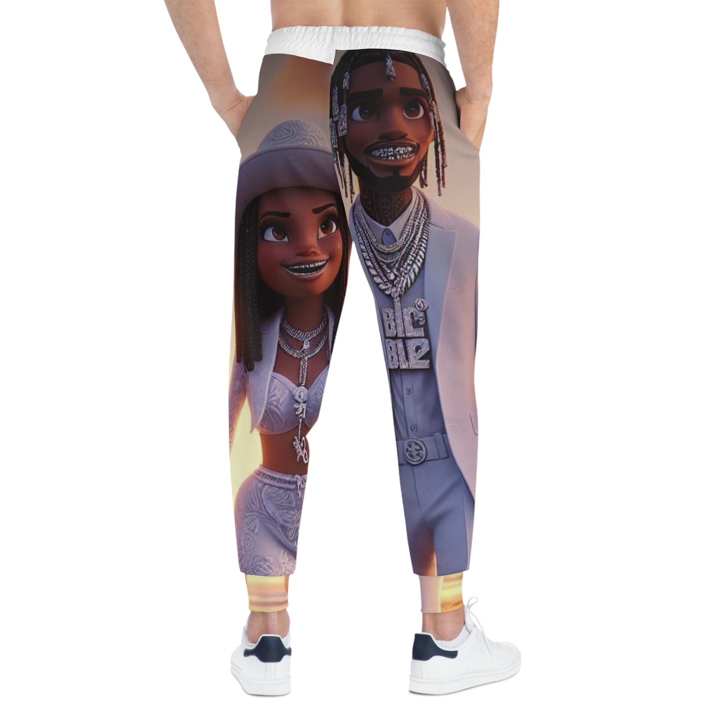 “Stay down till I come up” Athletic Joggers (AOP)