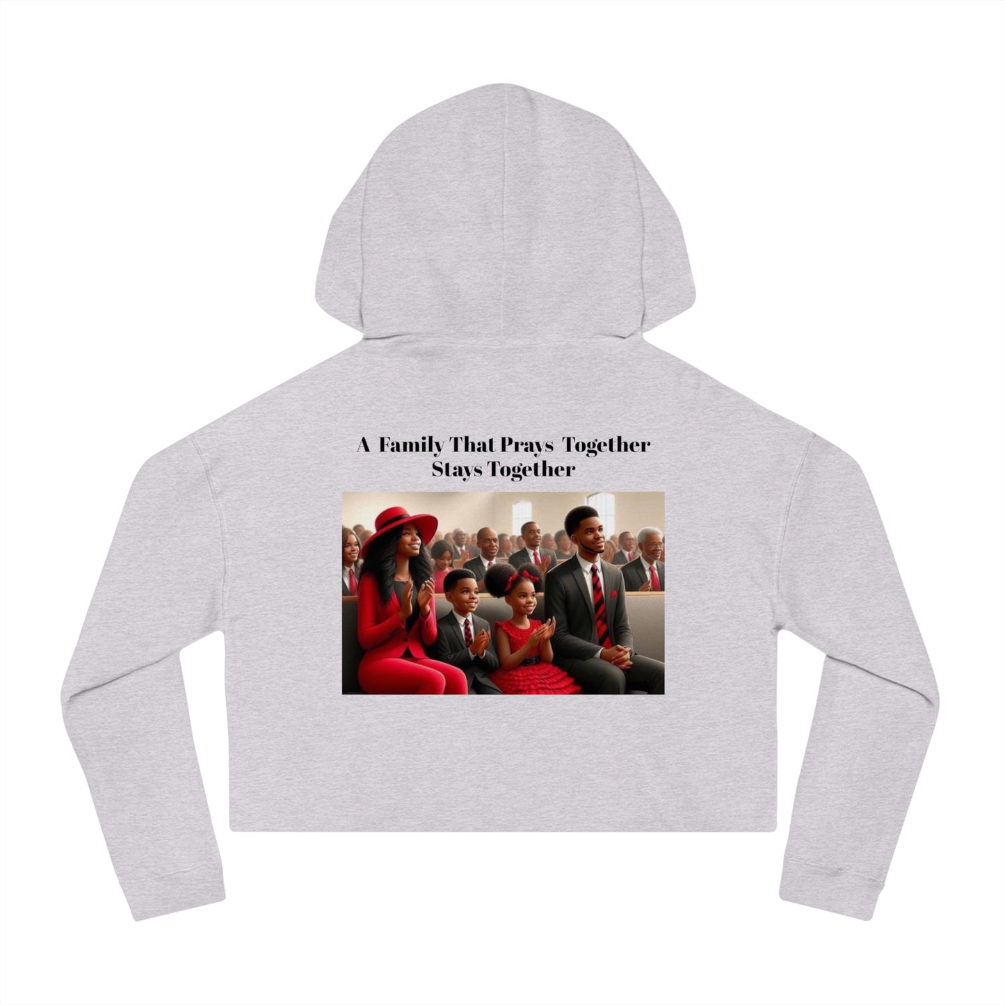 “Pray together” Women’s Cropped Hooded Sweatshirt