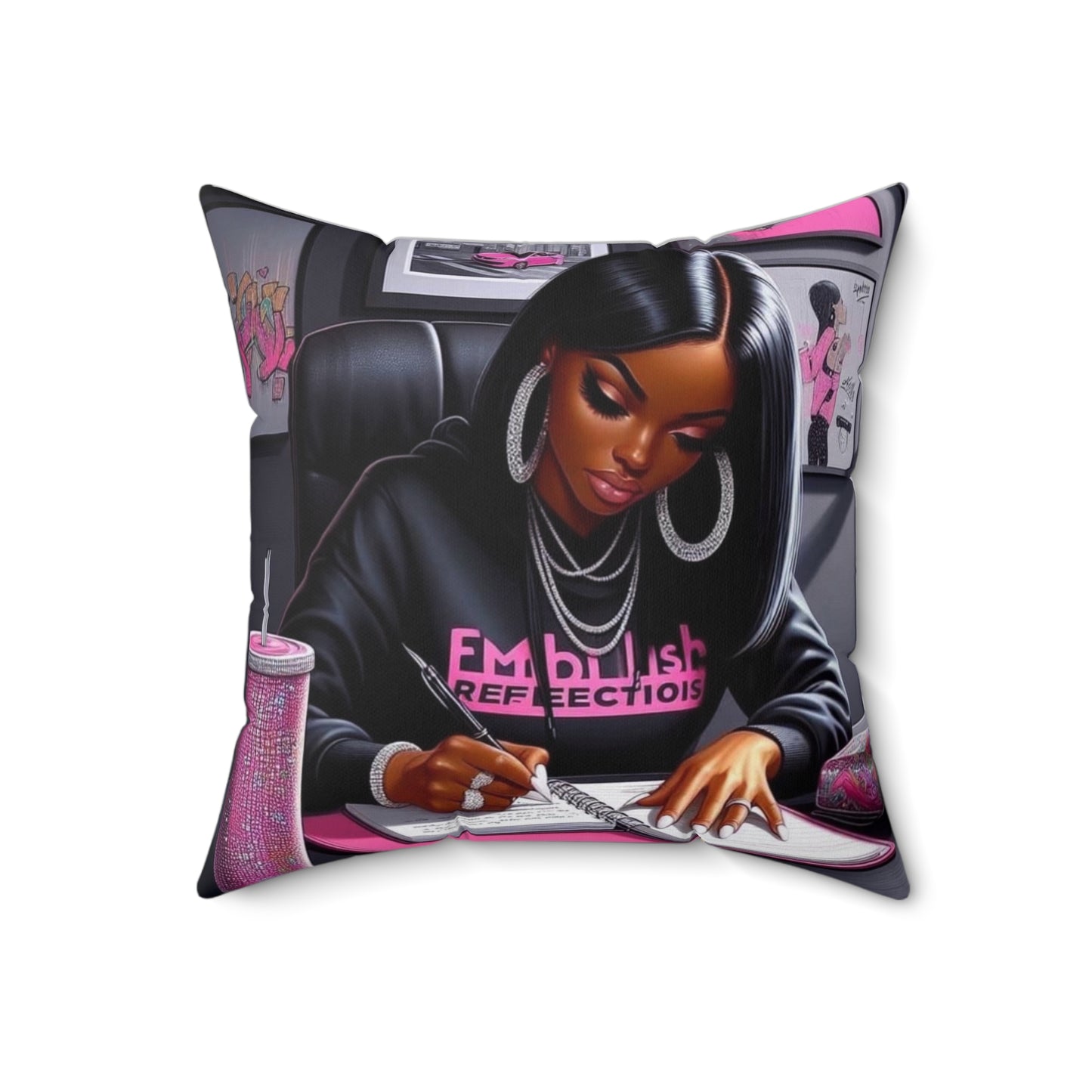 You the shit girl! Spun Polyester Square Pillow
