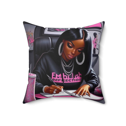 You the shit girl! Spun Polyester Square Pillow