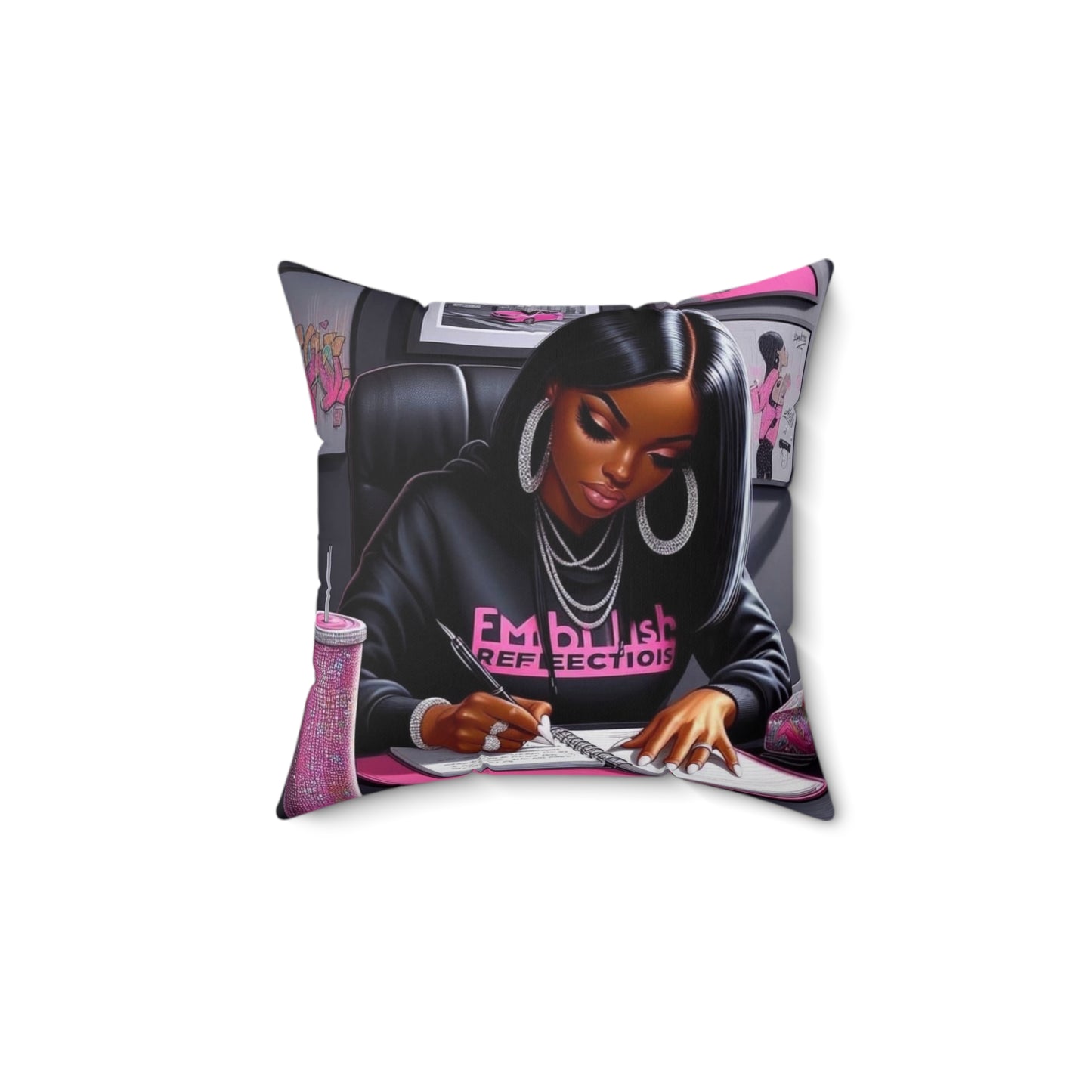 You the shit girl! Spun Polyester Square Pillow