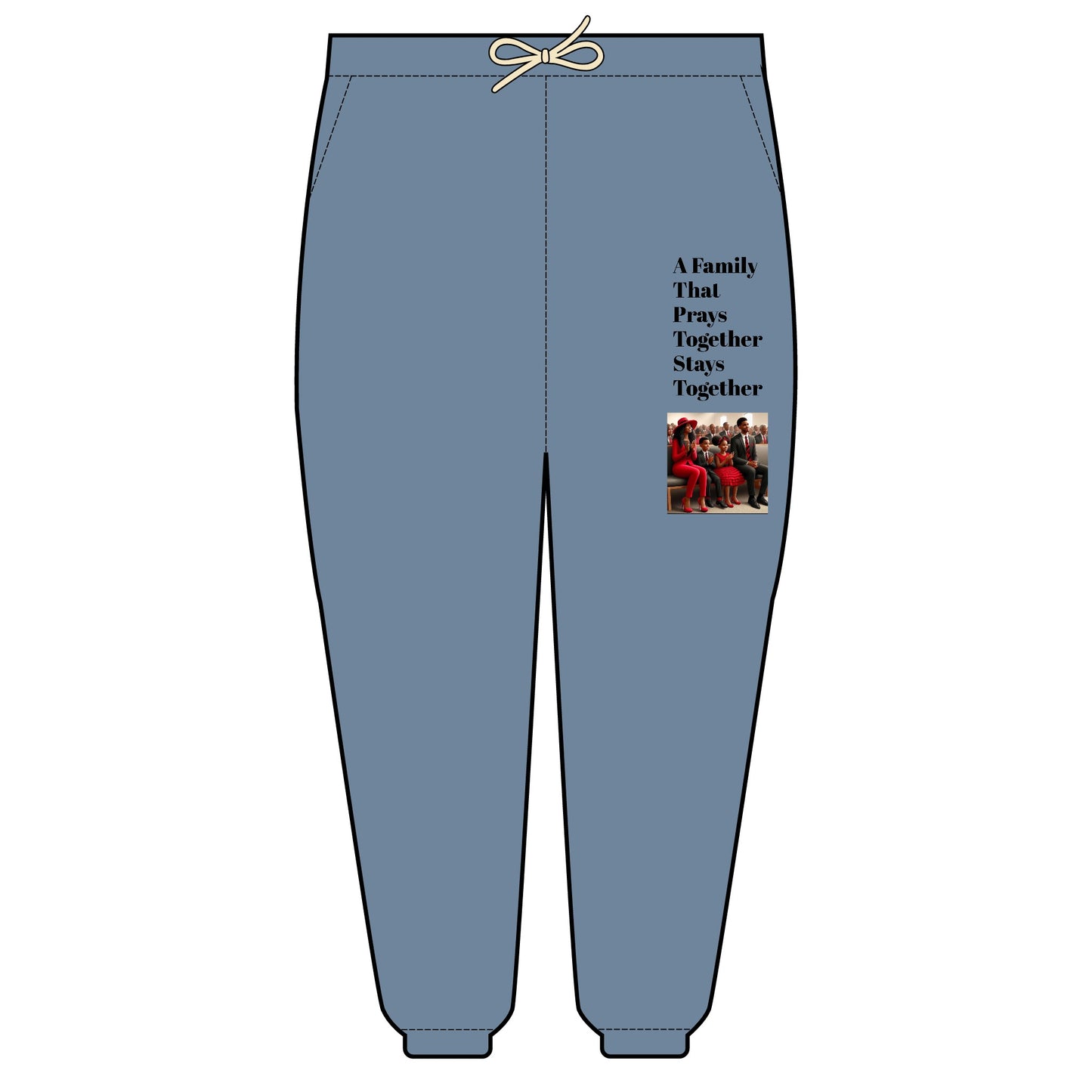 A family that prays together stays together” Unisex Garment-Dyed Lightweight Fleece Sweatpants