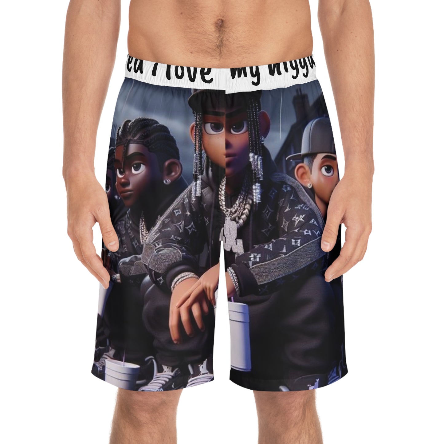 “ Yea I love my niggas” Men's Board Shorts (AOP)