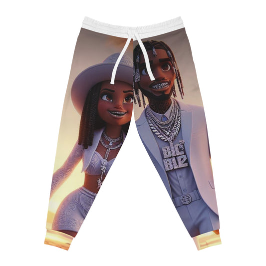 “Stay down till I come up” Athletic Joggers (AOP)