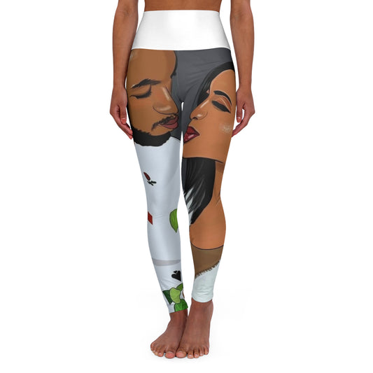 “Be his peace not his problem” High Waisted Yoga Leggings (AOP)