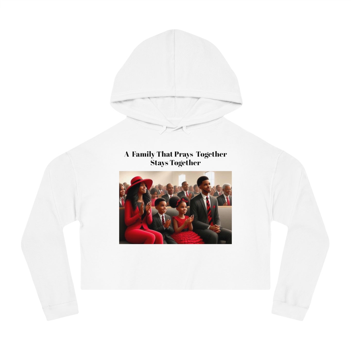 “Pray together” Women’s Cropped Hooded Sweatshirt