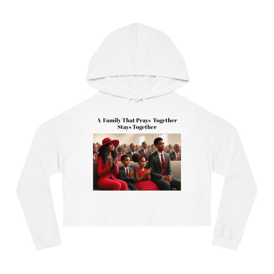 “Pray together” Women’s Cropped Hooded Sweatshirt