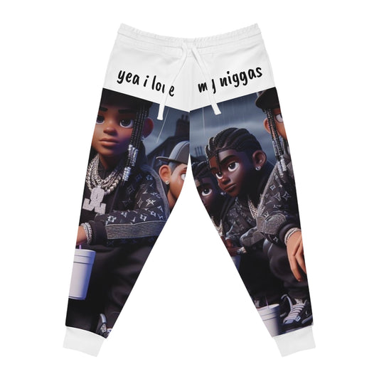 “Yea I love my niggas” Athletic Joggers (AOP)