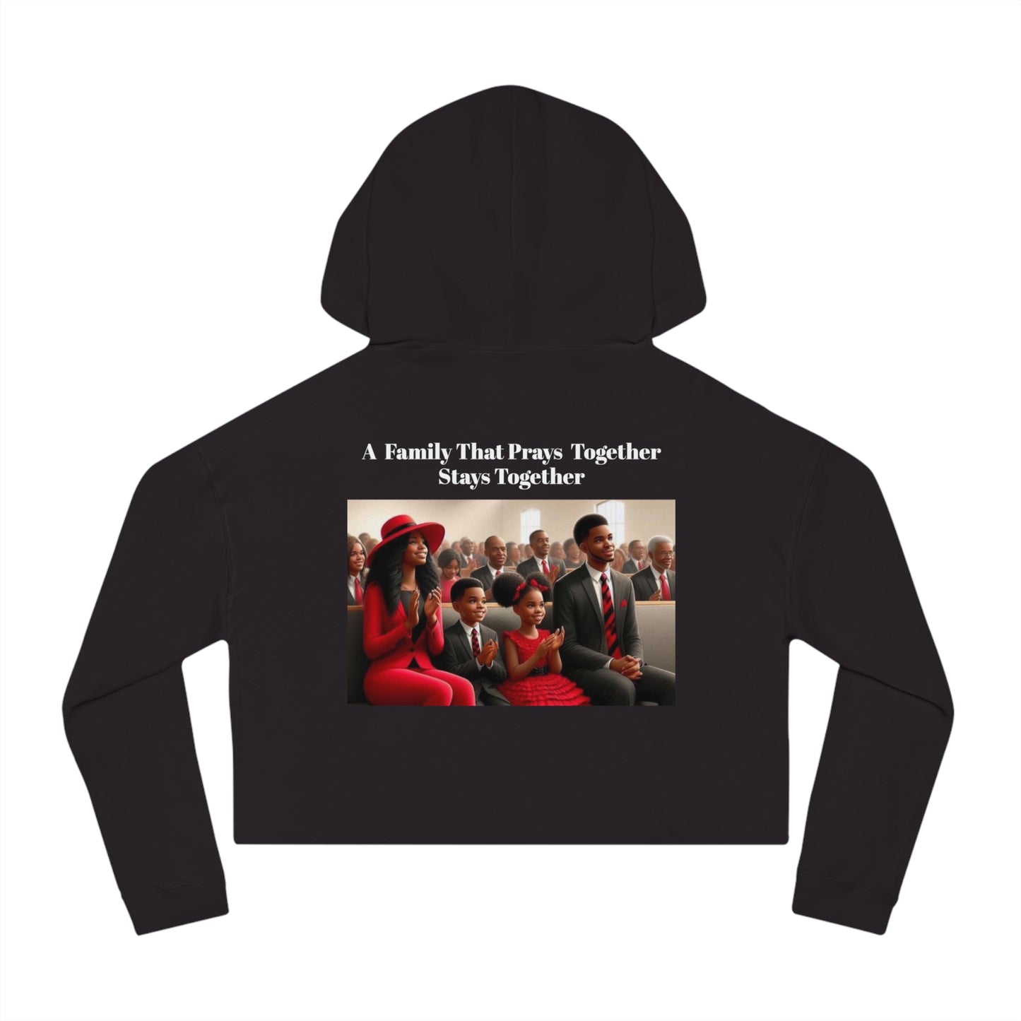 “Pray together” Women’s Cropped Hooded Sweatshirt