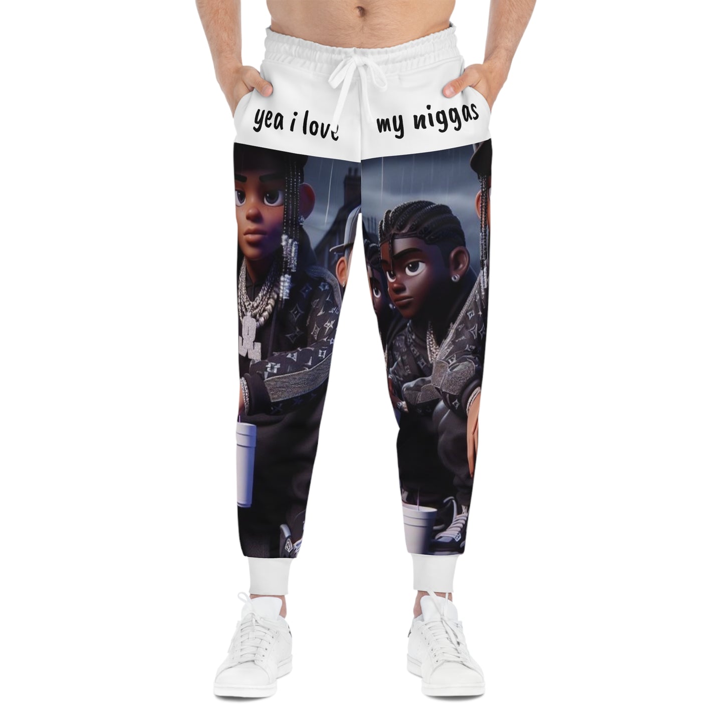 “Yea I love my niggas” Athletic Joggers (AOP)