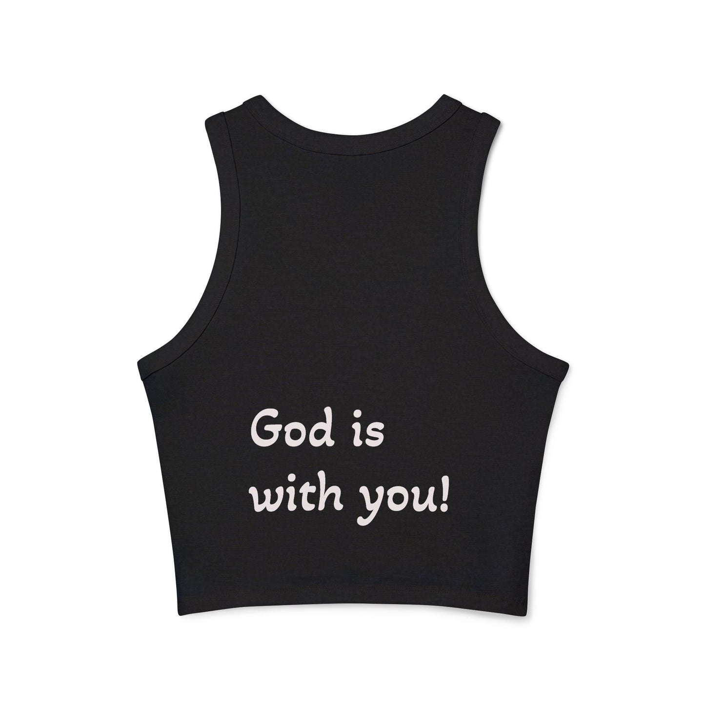 Faithful Femme Racer Tank — "Walk by Faith Not by Sight" Spiritual Crop Top
