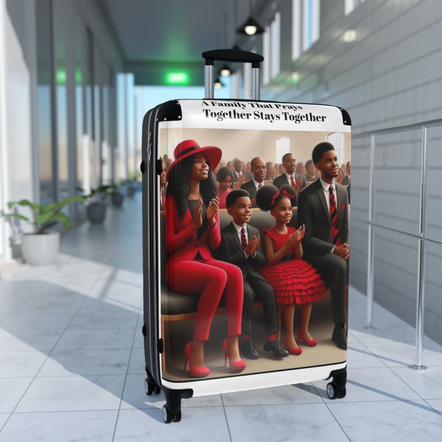 “A family that pray together stays together” Suitcase