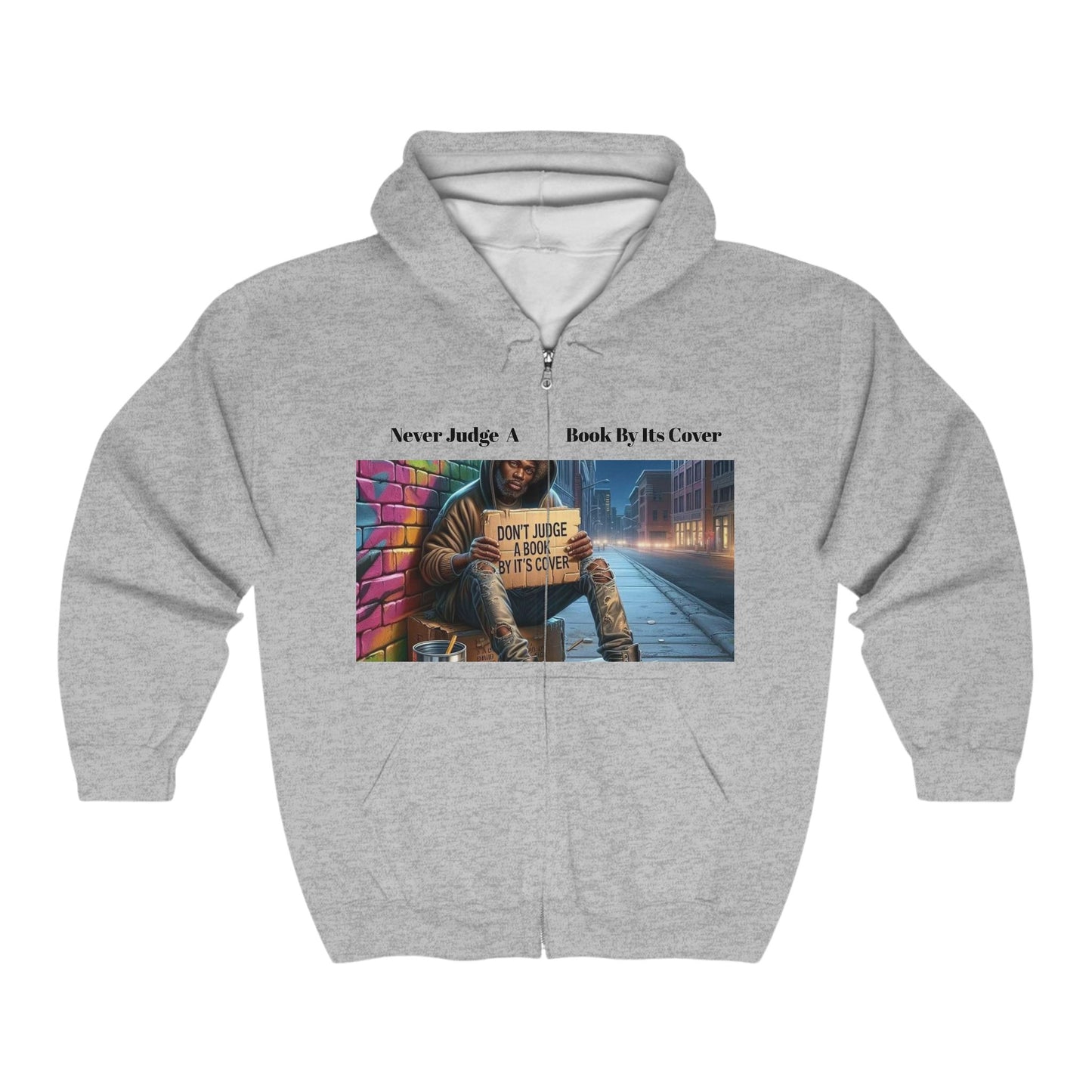 Zip Hoodie - Never Judge a Book By Its Cover