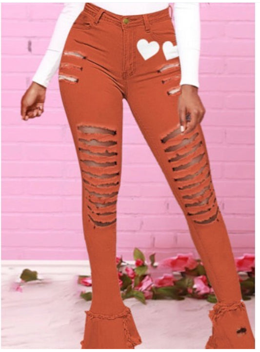 Red heart pant