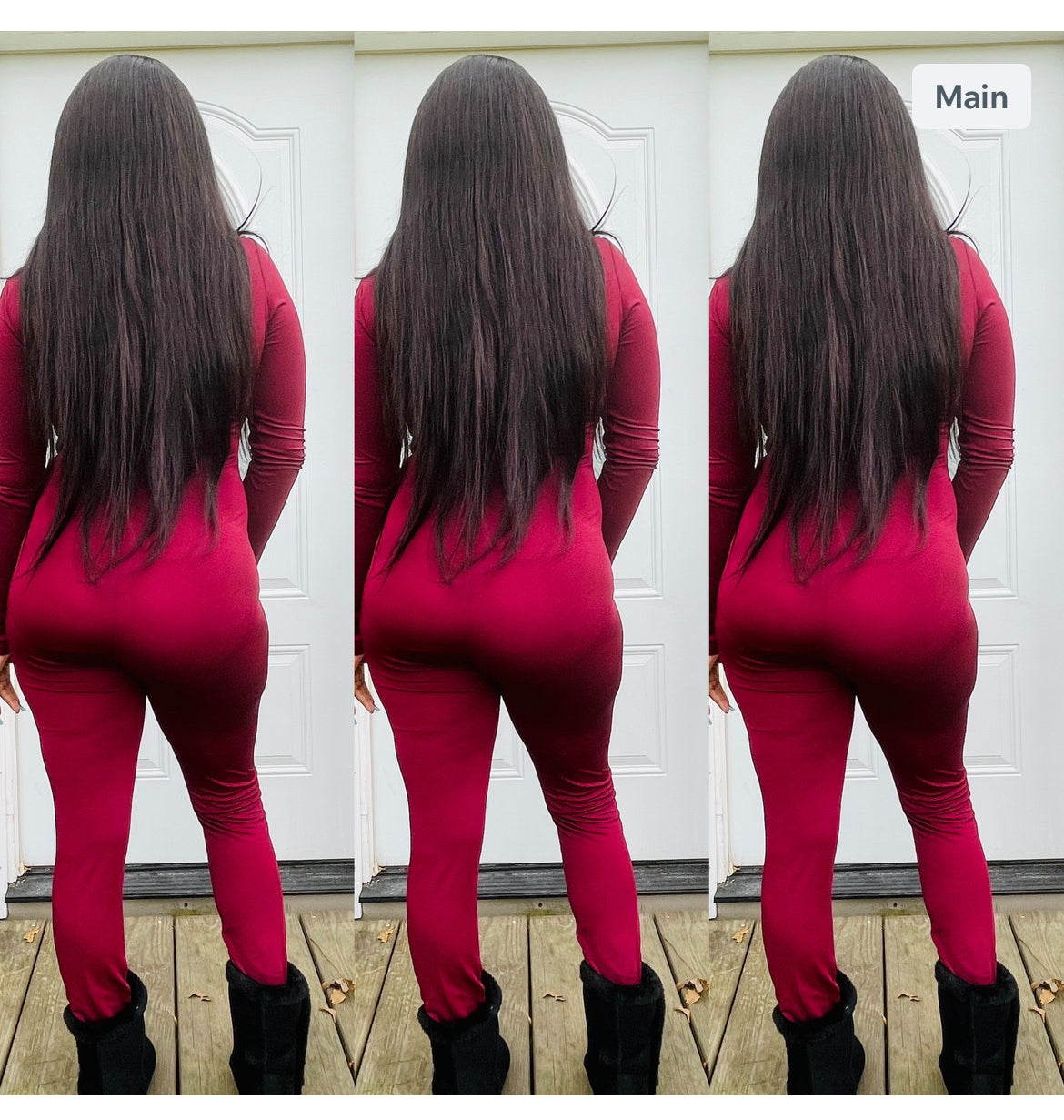 Burgundy longsleeve onesie
